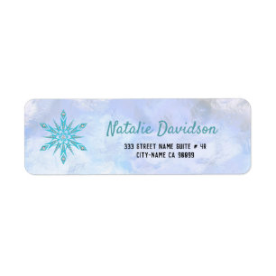 Blue Snowflake Label