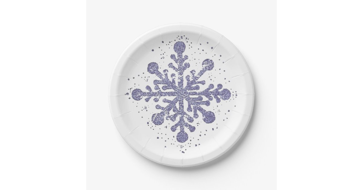 Metallic Sparkling Snowflake Dessert Plates 8ct