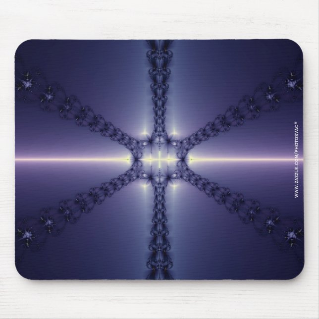 Blue Snowflake Mouse Pad (Front)