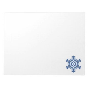 Blue Snowflake Notepad by lynnsphotos at Zazzle
