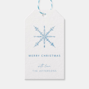 Blue Snowflake Nutcracker Christmas Gift Tag