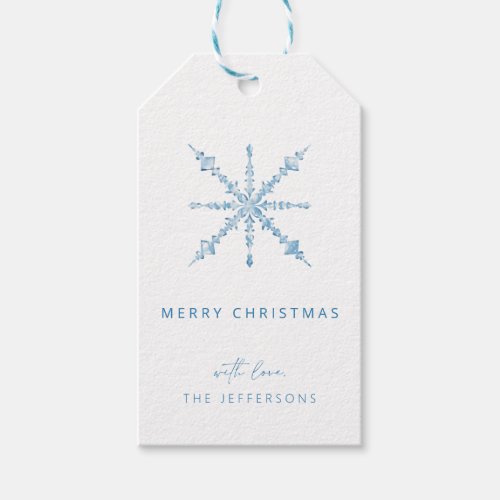 Blue Snowflake Nutcracker Christmas Gift Tag