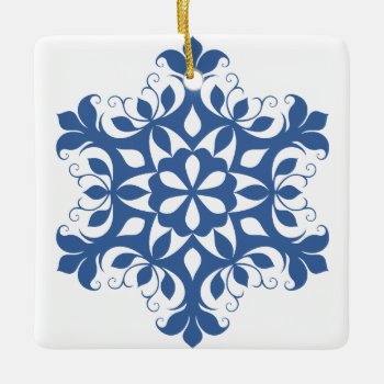 Blue Snowflake Ornament by lynnsphotos at Zazzle