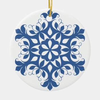 Blue Snowflake Ornament by lynnsphotos at Zazzle