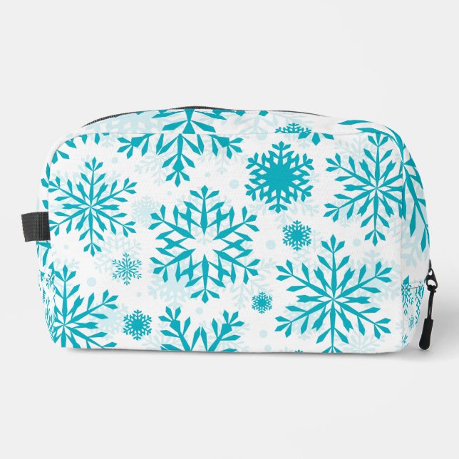 Blue Snowflake Pattern Dopp Kit (Front)
