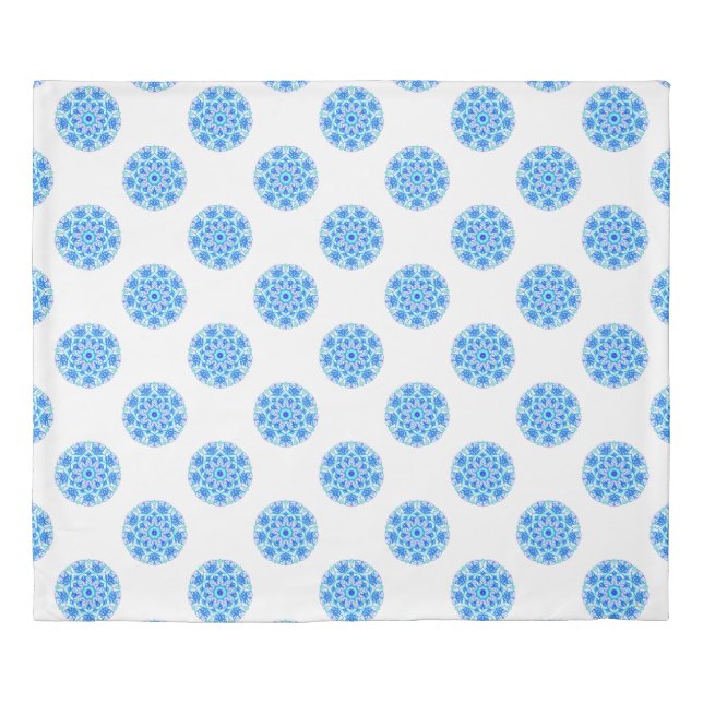 Blue Snowflake Pattern Duvet Cover (Front)