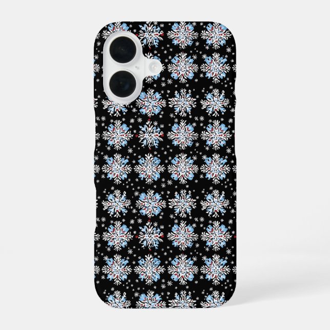 Blue Snowflake Pattern Iphone Case (Back)