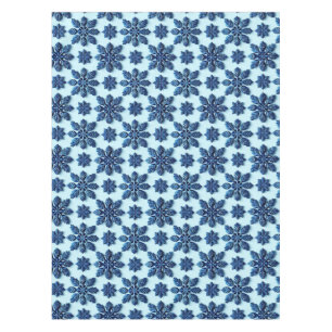 Blue Snowflake Patterned Background Tablecloth
