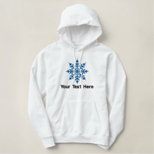 Blue Snowflake Personalized Embroidered Hoodie