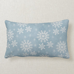Blue Snowflake Pillow