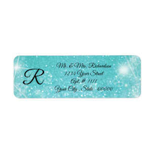 Blue Snowflake Return Address Labels