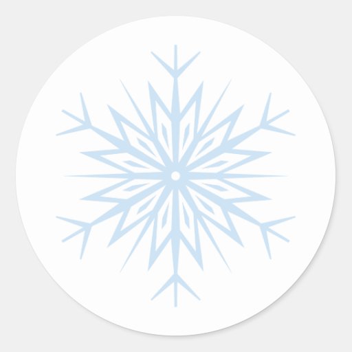 blue snowflake round stickers | Zazzle