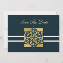 blue snowflake save the date announcement