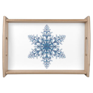 Blue Snowflake Serving Tray
