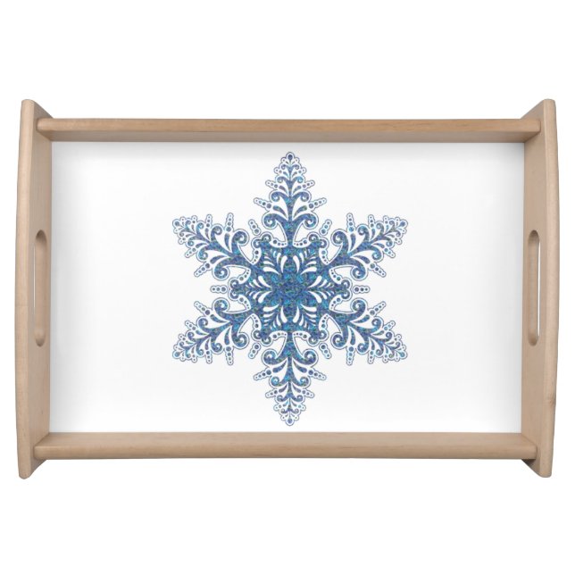 Blue Snowflake Serving Tray (Front)