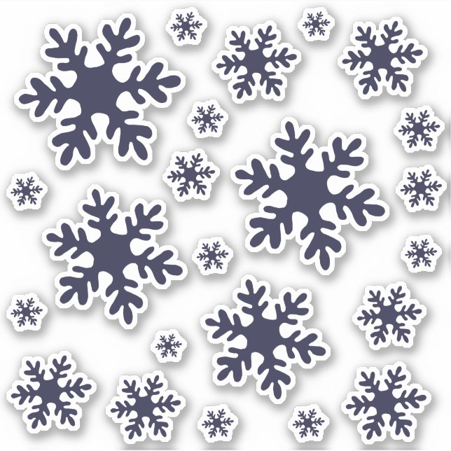 Blue Snowflake Snow Winter Christmas Holidays Sticker (Front)