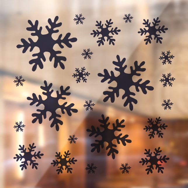 Blue Snowflake Snow Winter Christmas Holidays  Window Cling (Sheet 2)