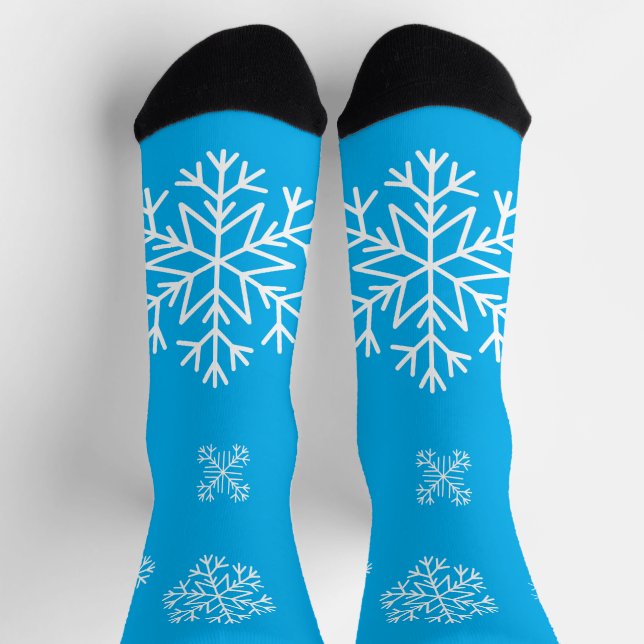 Blue snowflake socks (Top)