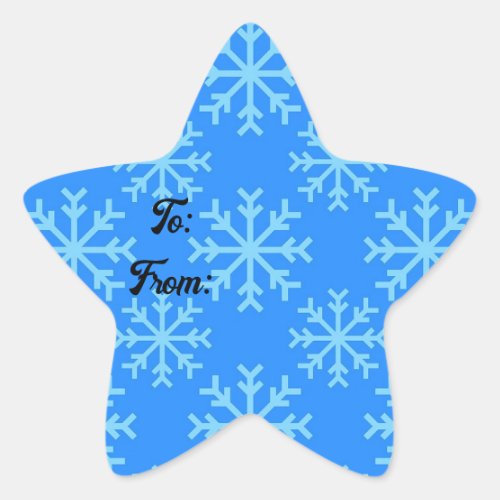 Blue Snowflake Star To And From Sticker