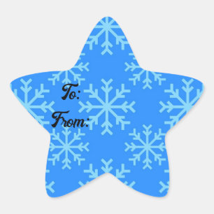 Blue Snowflake Star To And From Sticker