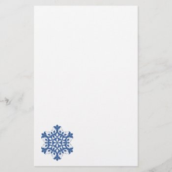 Blue Snowflake Stationery by lynnsphotos at Zazzle