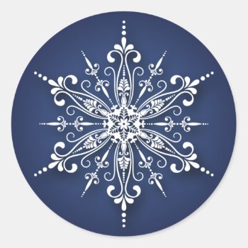 Blue Snowflake Stickers by lamessegee at Zazzle