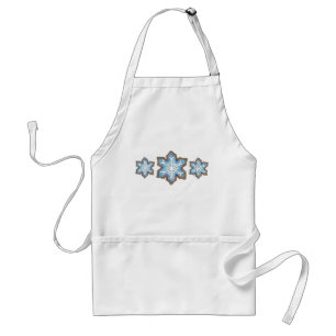 Blue Snowflake Sugar Cookie Christmas Winter Baker Adult Apron