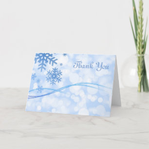 Blue Snowflake Thank You Note