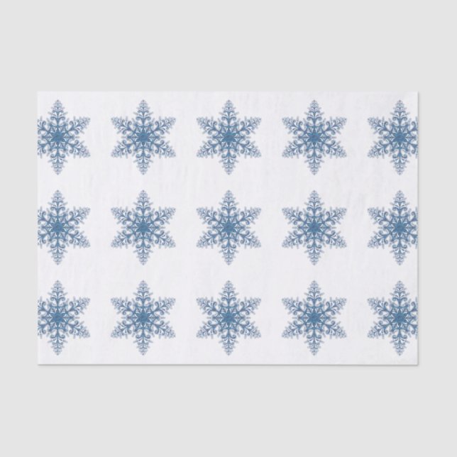 Blue Snowflake Tissue Paper (Front)