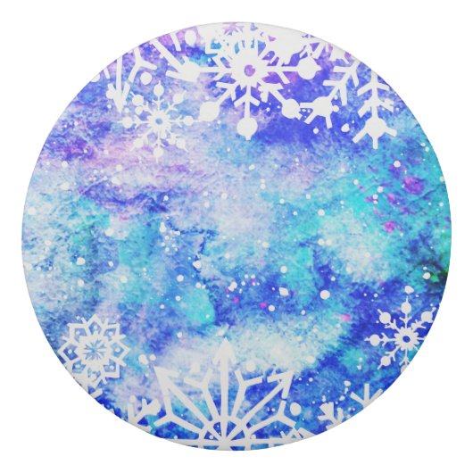 Blue Snowflake Watercolor Eraser (Back)