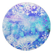 Blue Snowflake Watercolor Eraser (Front)