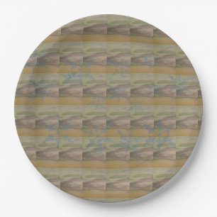 Blue snowflake waves on the Seashore Paper Plates