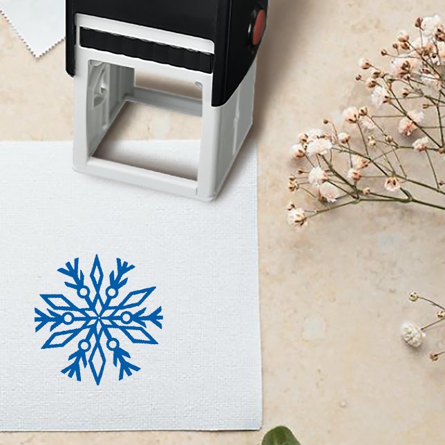 Blue snowflake Wedding Self-inking Stamp (Creator Uploaded)