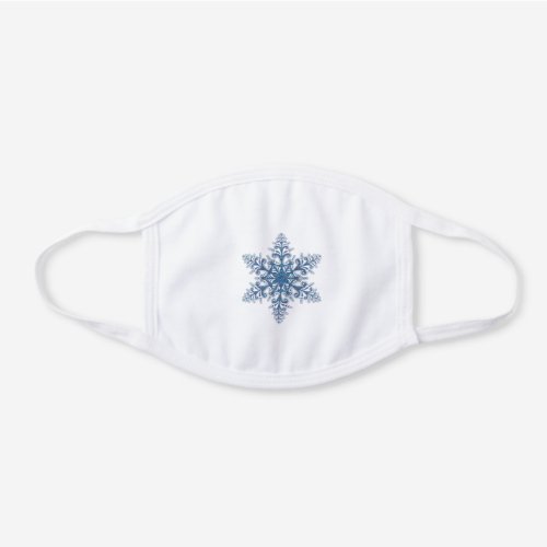 Blue Snowflake White Cotton Face Mask