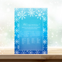 Blue Snowflake Who's My Mommy Baby Shower Game Invitation