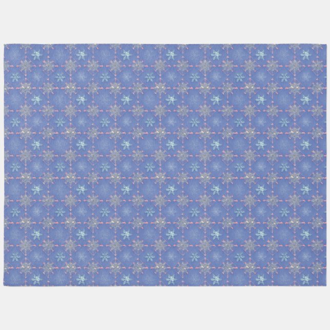 Blue Snowflake Winter Area Rug (Front)