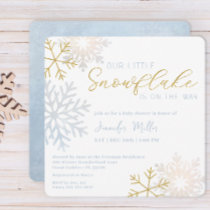 Blue Snowflake Winter Baby Shower Invitation