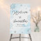 Blue Snowflake Winter Baby Shower Welcome Sign
