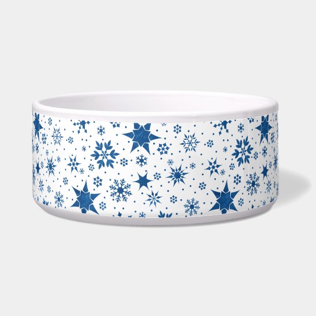 ❄️ Blue Snowflake Winter Elegant Kitchen ❄️ Bowl (Front)