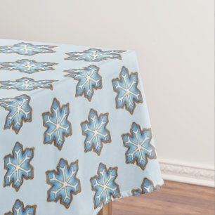 Blue Snowflake Winter Hanukkah Christmas Holiday Tablecloth