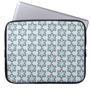 Blue Snowflake Winter Holiday Hanukkah Christmas Laptop Sleeve