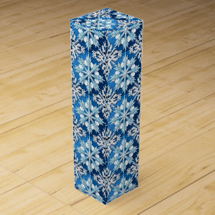 🌸 Blue Snowflake Winter Luxury Gift Style 🌸 Wine Box