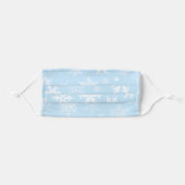 Blue Snowflake Winter Snow Print Adult Cloth Face Mask (Front, Folded)