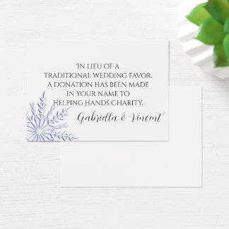 Blue Snowflake Winter Wedding Charity Favor