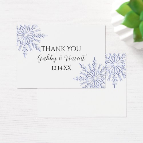 Blue Snowflake Winter Wedding Favor Tags