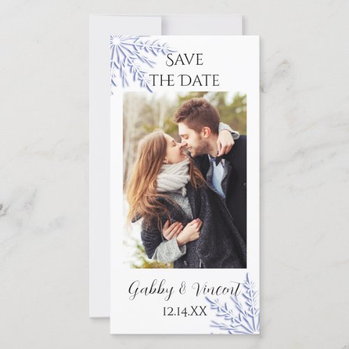 Blue Snowflake Winter Wedding Save the Date