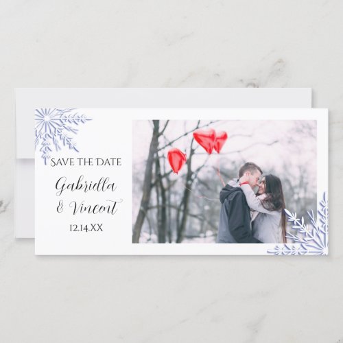 Blue Snowflake Winter Wedding Save the Date