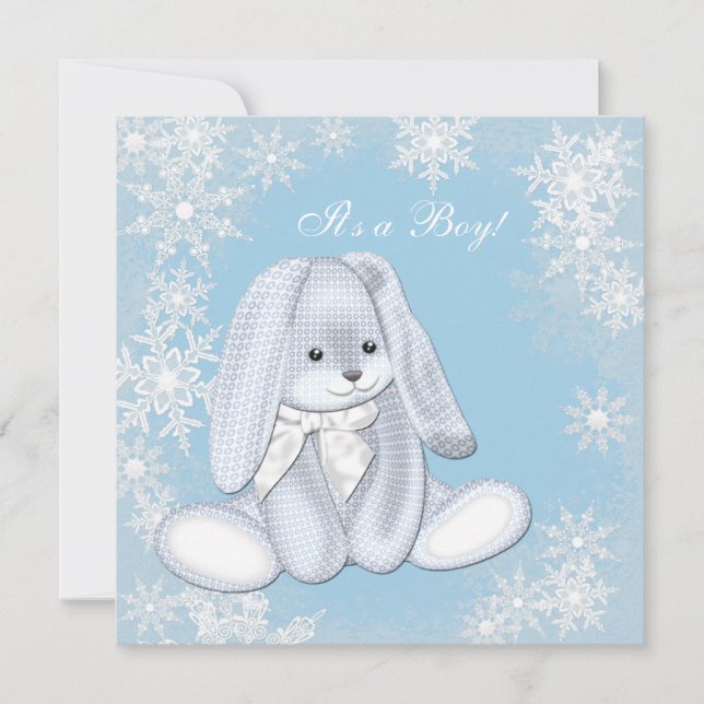 Blue Snowflake Winter Wonderland Baby Shower Invitation (Front)