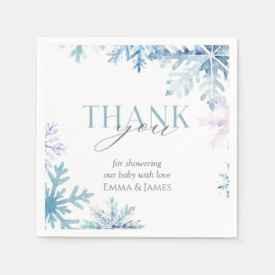 Blue Snowflake Winter Wonderland Napkins
