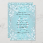 Blue Snowflake Winter Wonderland Quinceanera Invitation (Front/Back)